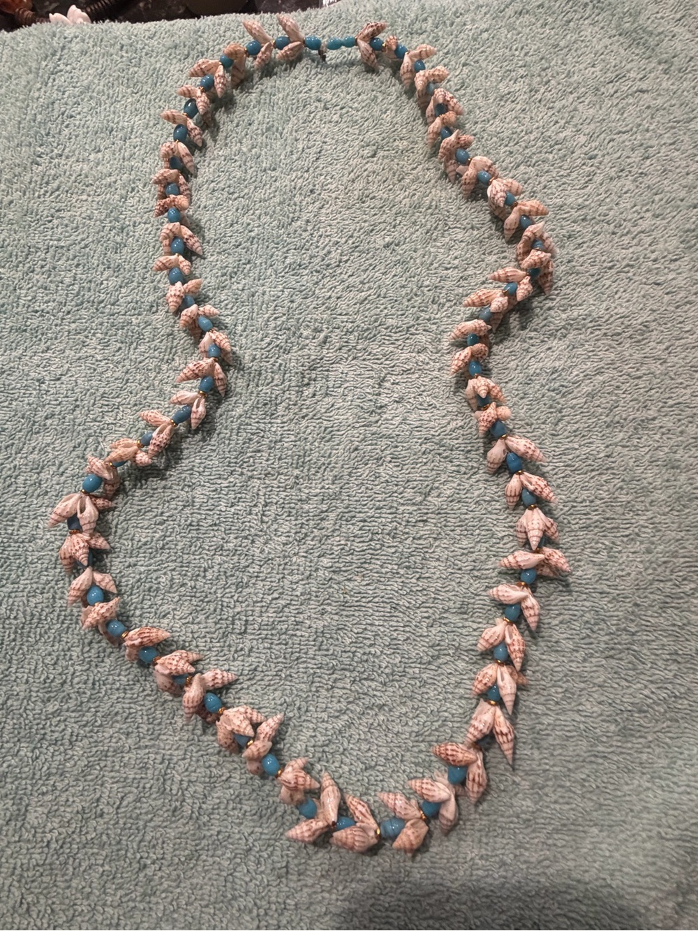 Handmade Shell and Turquoise Bead Women's Necklace